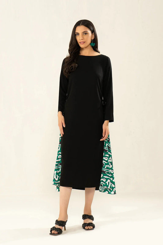 Black Colour Designer Casual Wear Viscose Rayon Dress Dropshipera