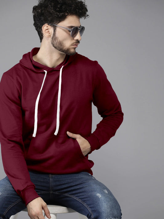 Maroon Colour High Quality Premium Hoodie For Men Dropshipera