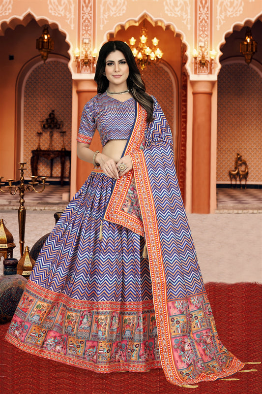 Blue Color in Dola Silk Attractive Fancy Lehenga Choli for Women Dropshipera